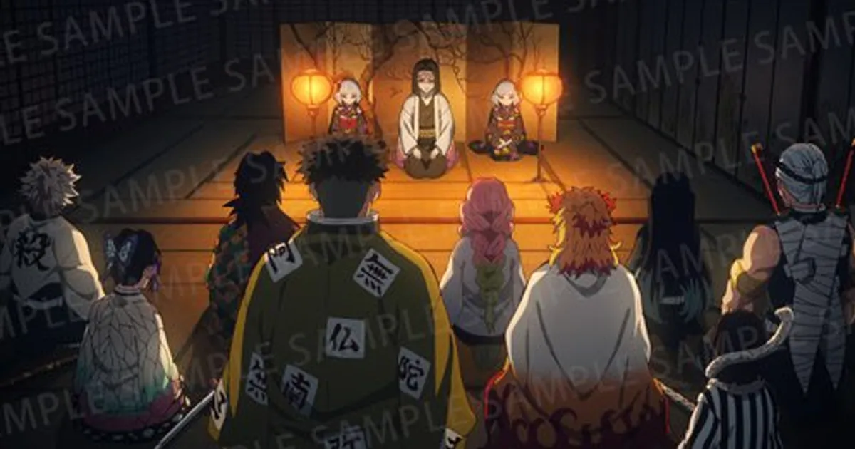 Kimetsu no Yaiba แจกภาพพื้นหลังประชุมวิดิโอคอลในธีมอสูรและเหล่าเสาหลัก