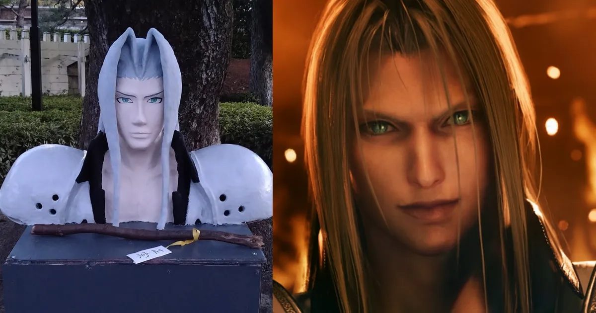 ม.โตเกียวนำรูปปั้น Sephiroth ตั้งต้อนรับเด็กสอบเข้า พร้อมข้อความชื่นชมวีรกรรมโดย Cloud Strife