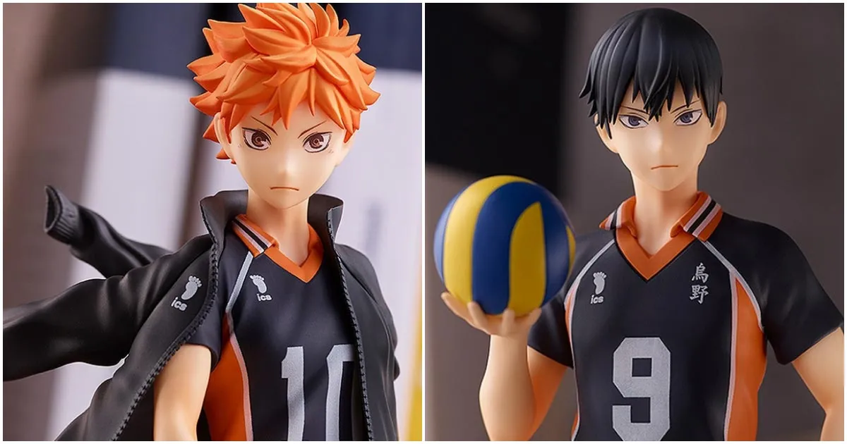 ฟิกเกอร์ Hinata และ Kageyama จาก Haikyuu!! ในซีรีส์ POP UP PARADE