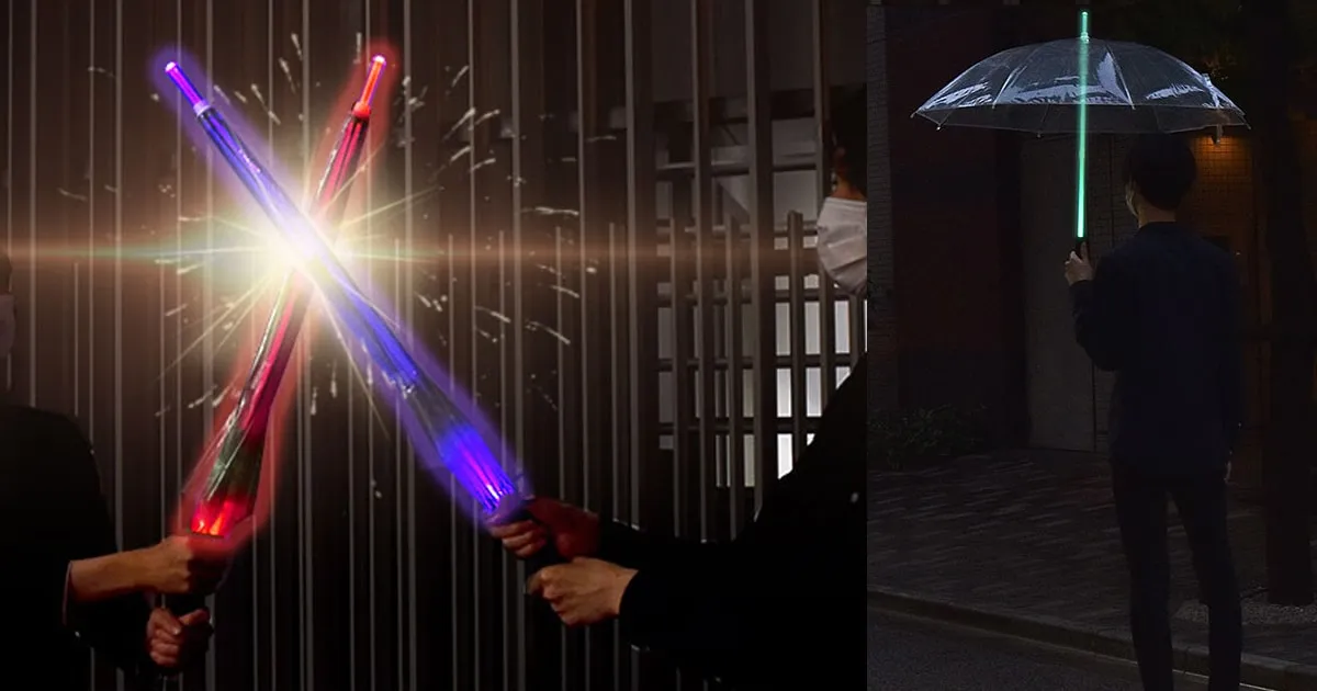 ไม่ต้องมโนเหมือนตอนเด็กแล้ว ญี่ปุ่นเปิดตัวร่ม RGB แสงสีสวยงามนามว่า Light Sabra