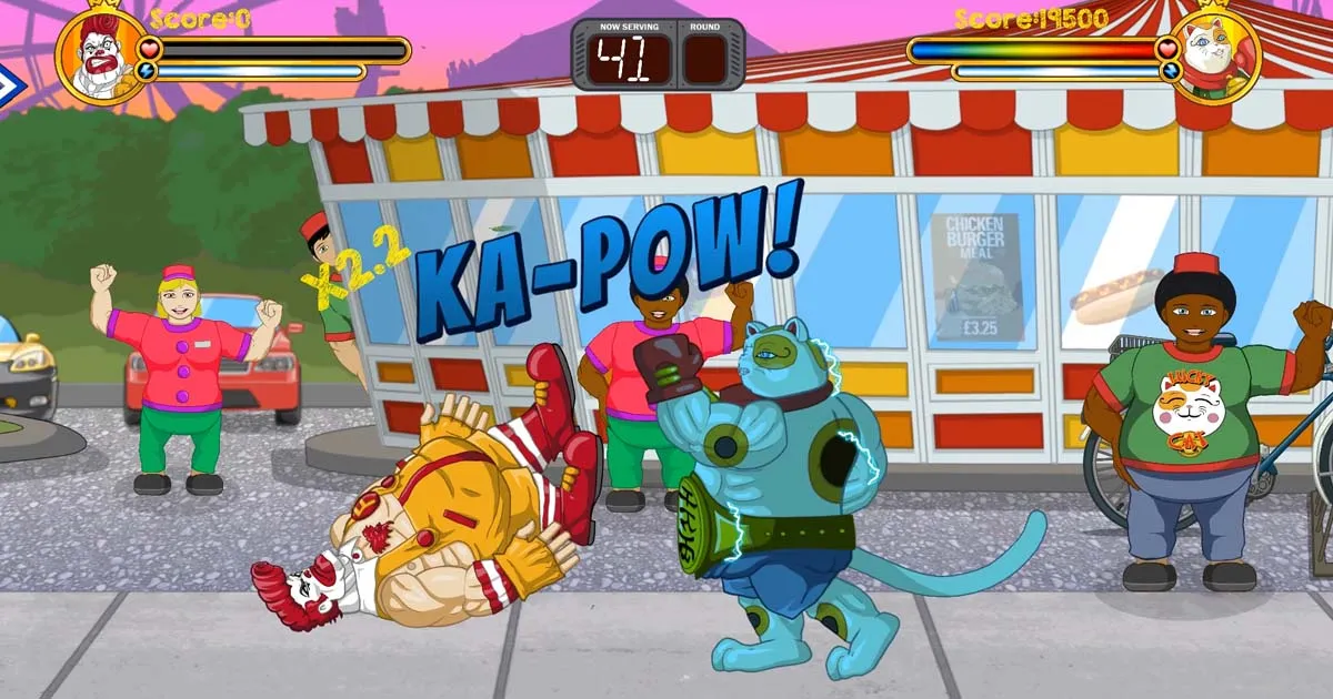 เกมต่อสู้อินดี้ชิงเจ้าฟาสต์ฟู้ด Fat & Furious เปิดหน้าร้านบน Steam