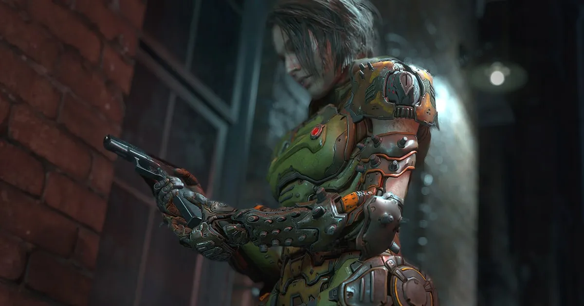 จะเป็นอย่างไรเมื่อน้องจิล วาเลนไทน์จากเกม Resident Evil 3 Remake สวมชุด Doom Slayer