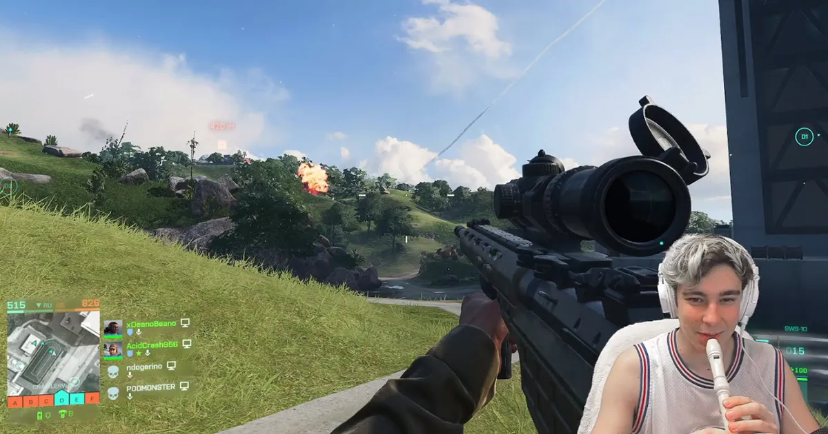 สตรีมเมอร์สุดแนวเป่าขลุ่ยโชว์สเต็ปเทพในเกม Battlefield 2042