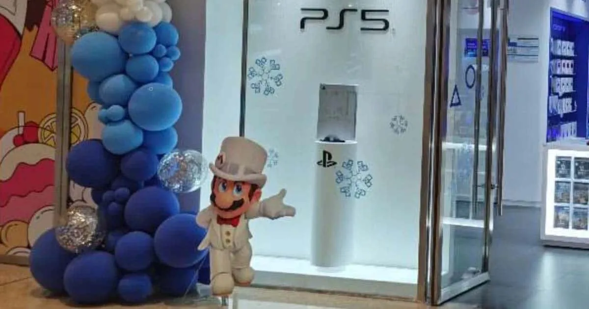 ข้ามค่าย! ร้านเกมแห่งหนึ่งในจีนดันใช้ Mario กับ Bowser โปรโมต PS5 ซะงั้น