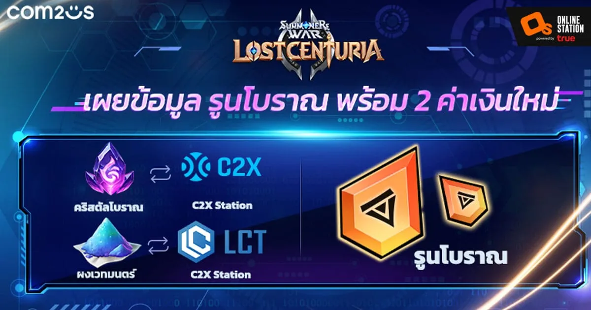 Summoners War: Lost Centuria แนะนำ Ecosystem บน C2X เจาะ ‘2 ค่าเงินใหม่’ และ ระบบ ‘รูนโบราณ’