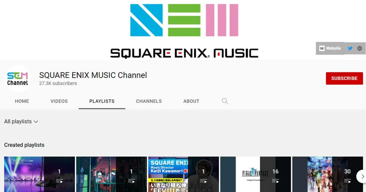 Square Enix เปิดช่องบน YouTube ที่รวมเพลงประกอบจากเกมดังให้ฟังฟรี!