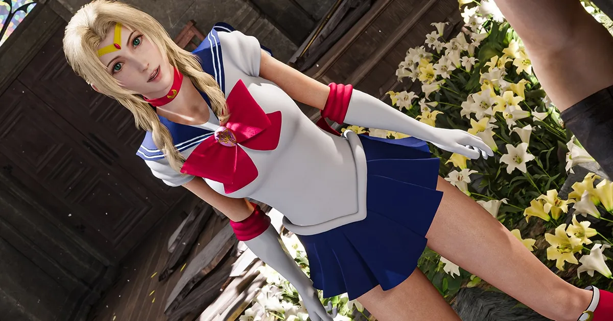 เมื่อนักม็อดมือดีเปลี่ยนน้อง Aerith จาก Final Fantasy VII Remake ให้อยู่ในชุด Sailor Moon
