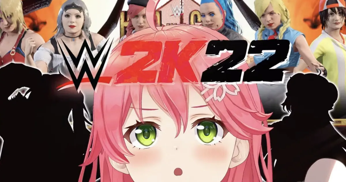 Sakura Miko เล่นเกมมวยปล้ำ WWE2K22 ที่เหล่านักมวยปล้ำคือสมาชิก hololive!
