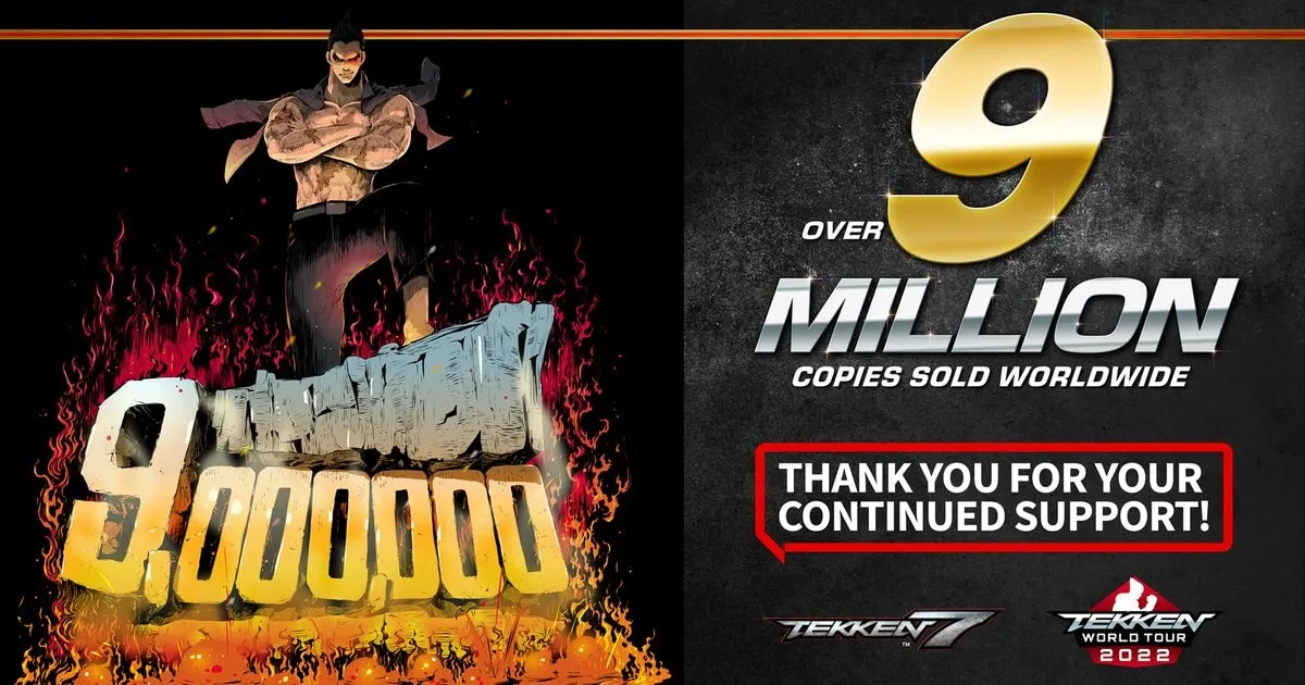 Tekken 7 ทำยอดขายรวมทะลุ 9 ล้านชุด! ขึ้นแท่นภาคที่มียอดขายสูงที่สุดตลอดกาล!