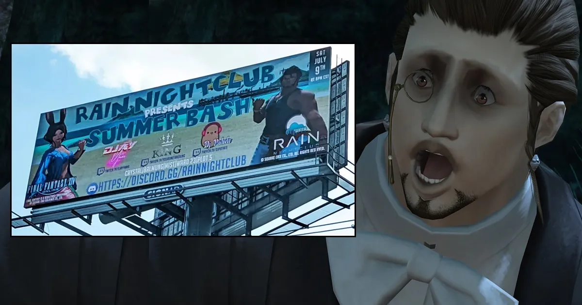 ประเด็นเดือด Final Fantasy XIV ผู้จัดไนต์คลับ 18+ แปะป้ายบิลบอร์ดในชีวิตจริง