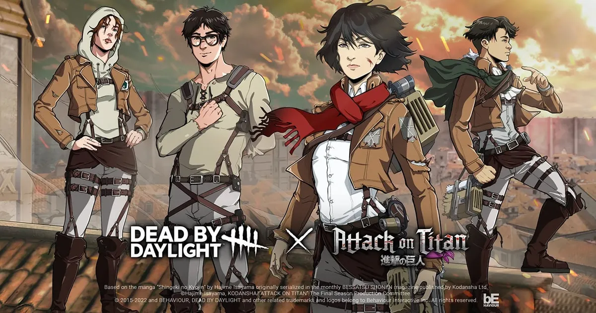 สกินตัวละคร Attack on Titan พร้อมให้เป็นเจ้าของได้แล้วใน Dead by Daylight!
