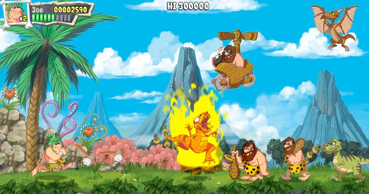 เผยตัวอย่างเกมเพลย์ใหม่ของ New Joe & Mac: Caveman Ninja! รับบทมนุษย์ผจญภัยเหล่าไดโนเสาร์