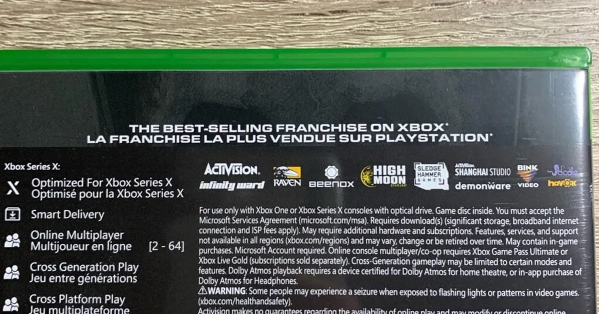 ชาวเน็ตพบคำโปรยเกม MW2 ฉบับ Xbox ที่บอกว่าเป็นเกมขายดีบน PlayStation