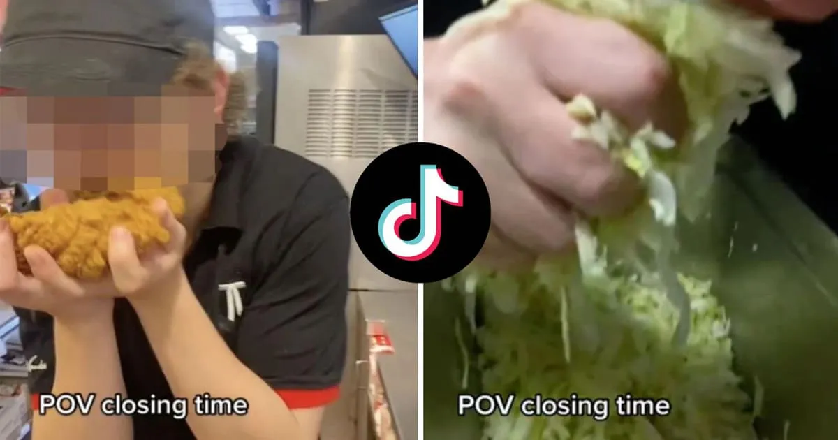 พนักงานร้านไก่ทอดเจอทัวร์ลง หลังลงคลิป TikTok ขณะเลียอาหารเล่น