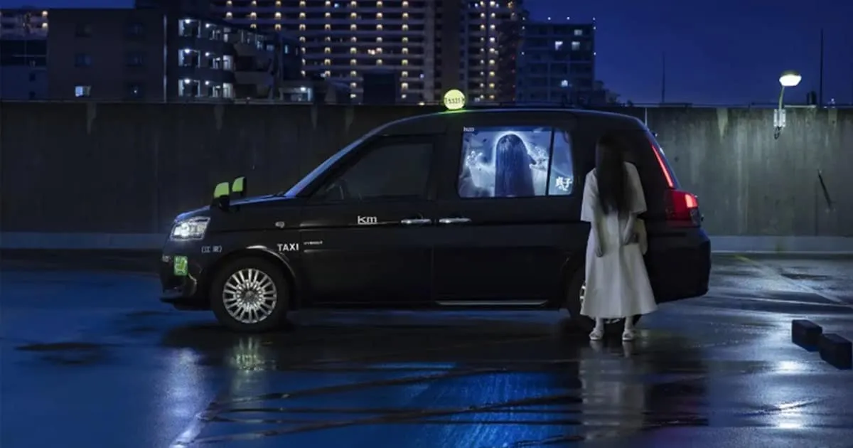 หลอนมาก! แท็กซี่โตเกียวร่วมโปรโมตหนัง พาไปนั่งรถกับสาวผี Sadako สุดหลอน