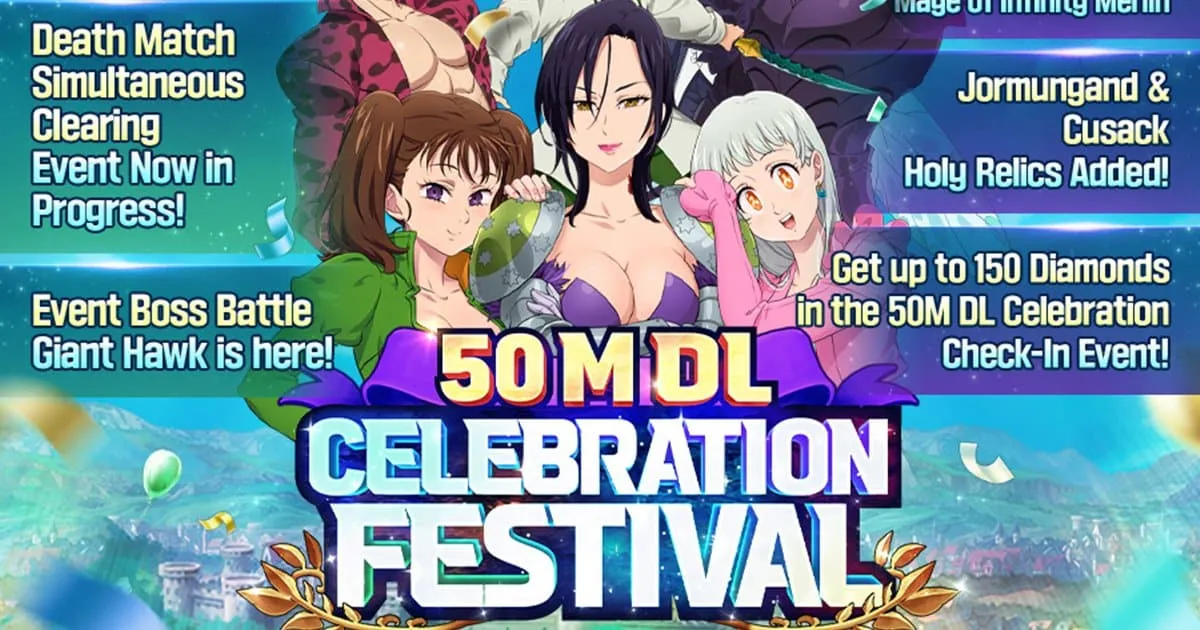 The Seven Deadly Sins: Grand Cross มอบความสนุกสุดพิเศษ จัดเฟสติวัลฉลอง 50 ล้านดาวน์โหลด !