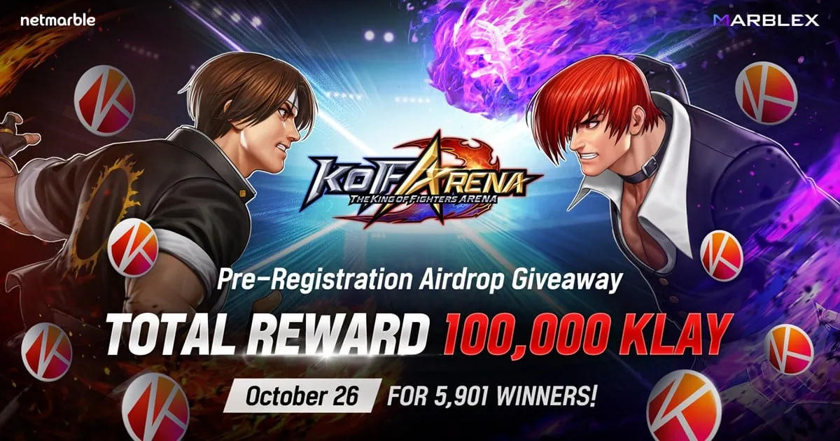 ห้ามพลาด ! The King of Fighters ARENA จัดแคมเปญแอร์ดรอป แจกจัดหนักร่วม 100,000 KLAY !