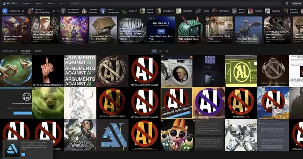ผู้ใช้เว็บไซต์ ArtStation ลุกฮือประท้วงผลงาน AI แต่ Epic ยังดื้อดึง