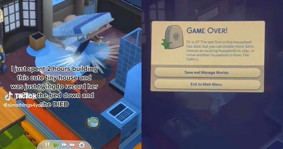 ผู้เล่น The Sims 4 เป็นงง เมื่อชาวซิมส์ของตัวเองตายเพราะโดนเตียงทับ