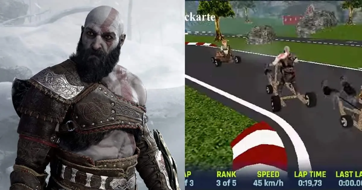 แบบนี้ก็มี! คลิปล้อ God of War Ragnarok แบบแข่งรถย้อนยุค PS1