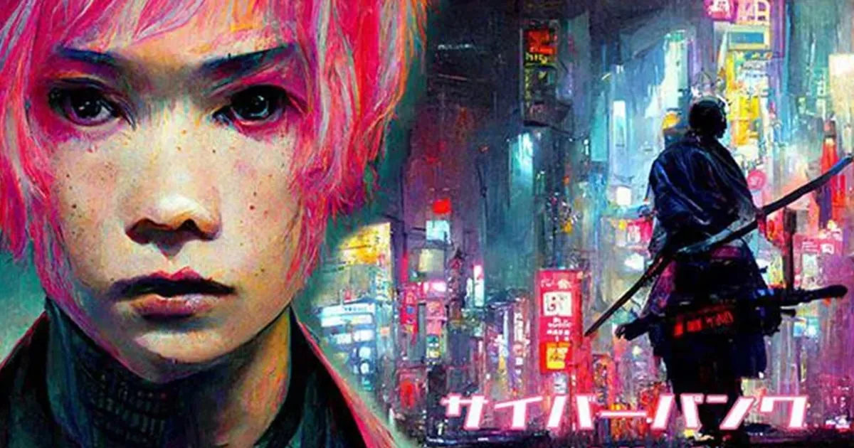 Cyberpunk Momotaro มังงะ 4 สีที่วาดโดย AI Midjourney!