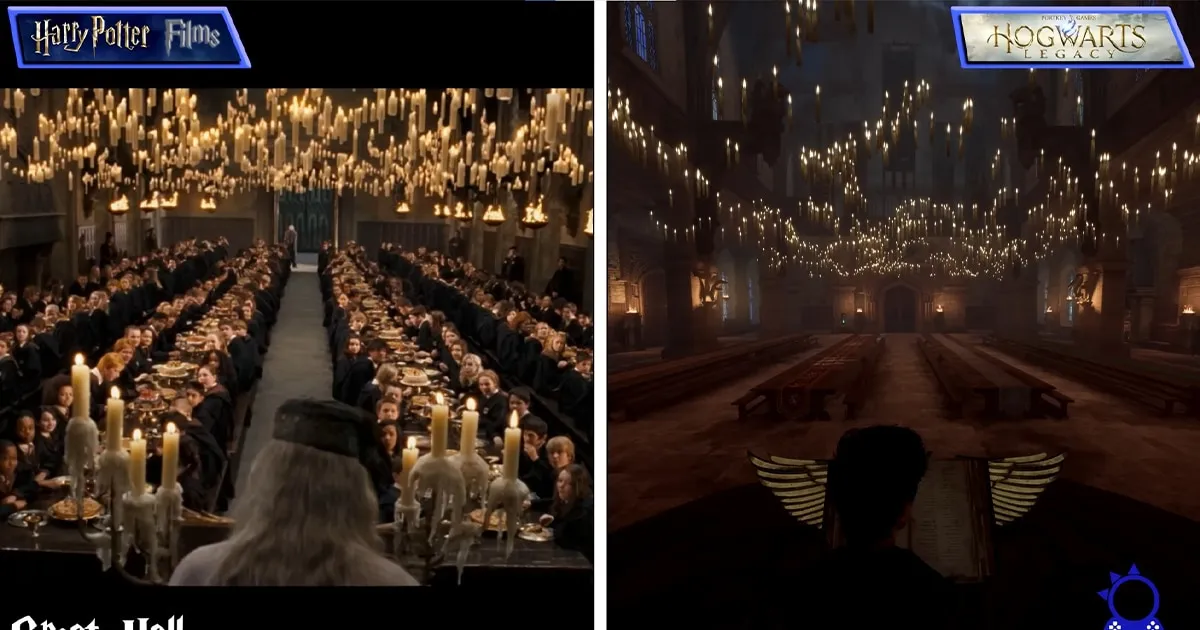 YouTuber ทำวิดิโอเทียบสถานที่ Hogwarts ในเกมกับในภาพยนตร์