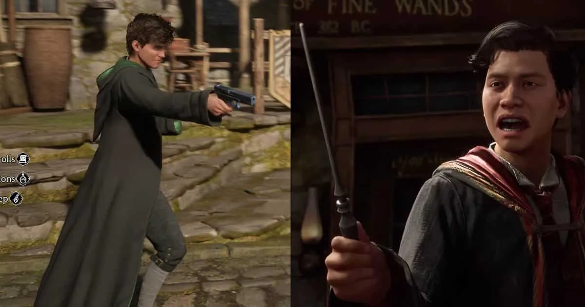 นักม็อดเปลี่ยนไม้กายสิทธิ์ให้กลายเป็นปืน ในเกม Hogwarts Legacy