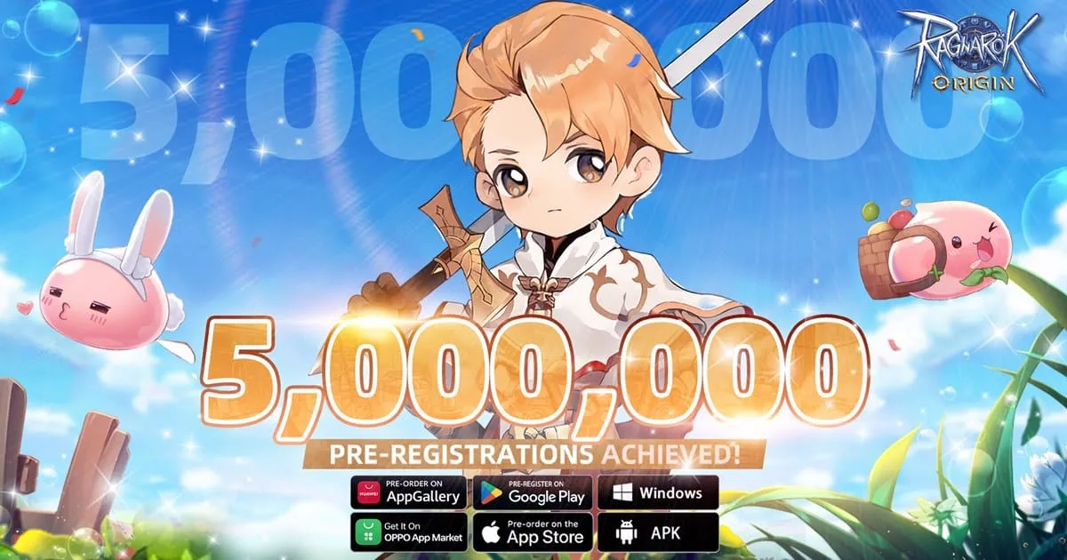 คุ้มค่ากับการรอคอย "Ragnarok Origin" มียอดลงทะเบียนล่วงหน้าทะลุ 5,000,000 คนแล้ว!
