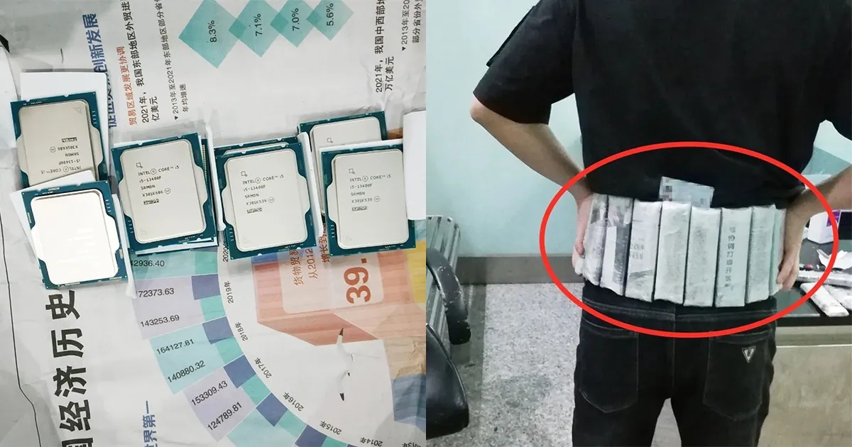 หนุ่มถูกจับหลังแอบมัด CPU 200 กว่าชุดติดตัวหวังฝ่าเกทท่าเรือกงเป่ย!