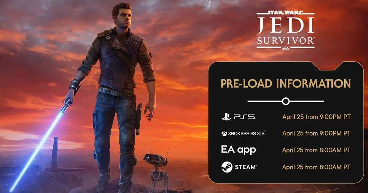 Star Wars Jedi: Survivor เผยกำหนดการเปิดให้ Pre-Load ก่อนวันวางจำหน่ายจริง