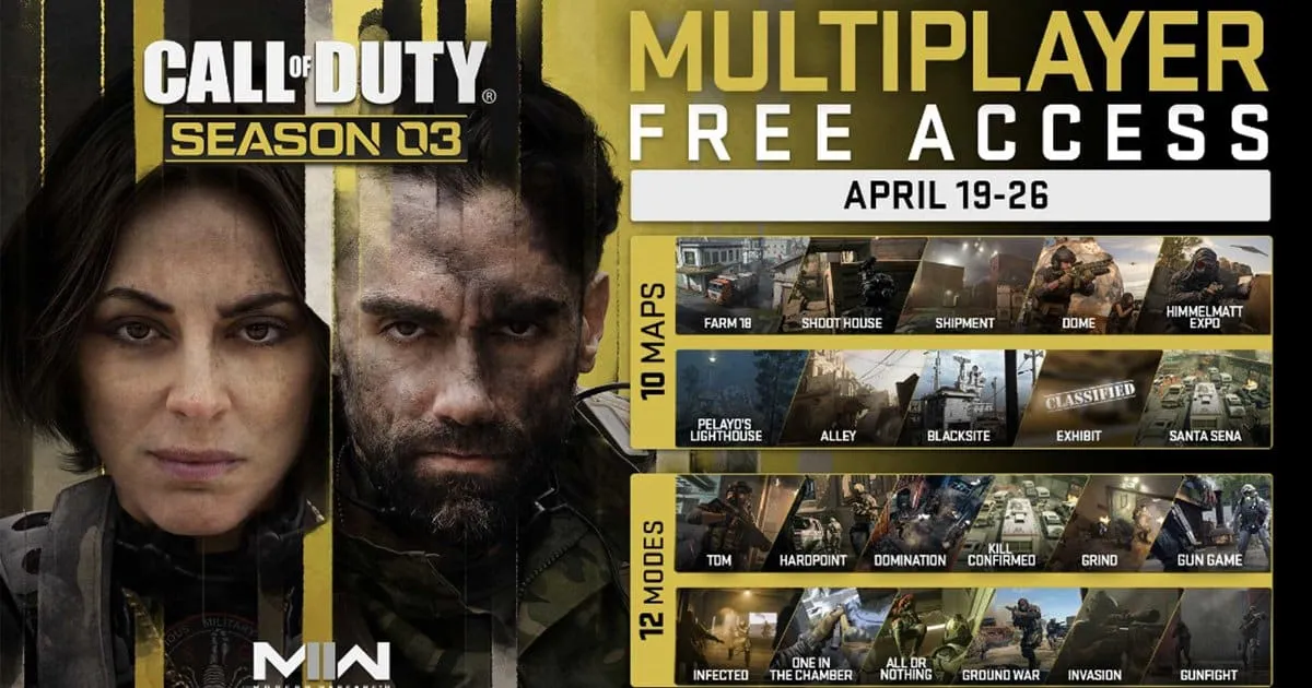 Call of Duty : เล่น Modern Warfare II ในโหมดมัลติเพลเยอร์ "ฟรี" 20 - 27 เมษายนนี้