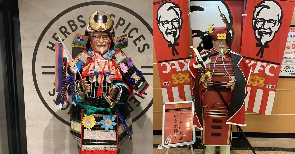 ผู้พันแซนเดอร์เตรียมออกศึก แต่งชุดเกราะซามูไรตามร้าน KFC ทั่วญี่ปุ่น