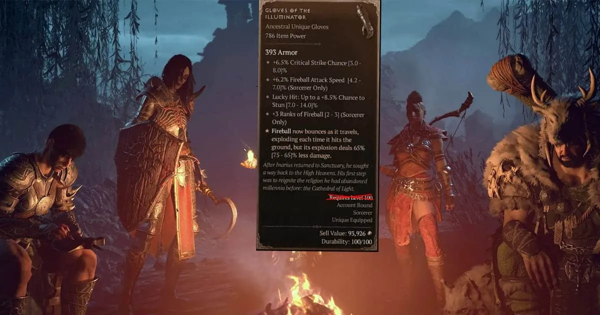 Diablo IV เตรียมปรับเลเวลสำหรับใส่ไอเทม Sacred และ Ancestral