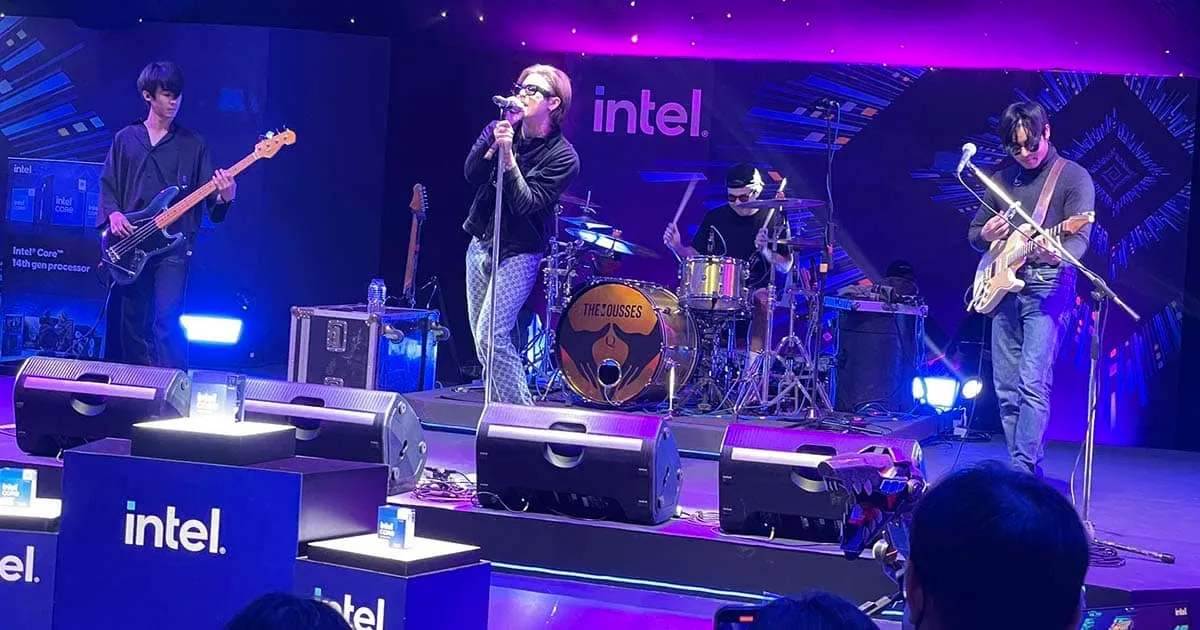 ฟินสุดกับมินิคอนเสิร์ต The Mousses ที่บูธ Intel ในงาน Thailand Game Show 2023