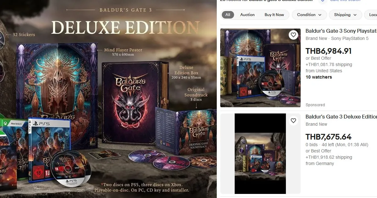 มีผู้ขายต่อ Baldur's Gate 3 Deluxe Edition ราคาแพงแม้ของไม่ได้จำกัด