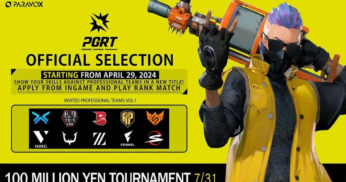 เตรียมพบการแข่งขันอีสปอร์ตครั้งยิ่งใหญ่! กับทัวร์นาเมนท์ ‘PARAVOX GOLD RUSH’ (PGRT) ชิงรางวัลมูลค่าสูงถึง 100 ล้านเยน!
