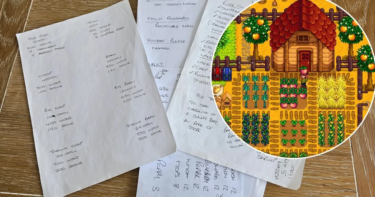 คุณแม่ติดใจ! เล่น Stardew Valley กว่า 1300 ชั่วโมง จดโน๊ตอย่างละเอียด