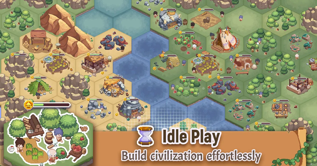 Pixel Civilization เกมแนว casual idle simulation ที่จะพาไปสร้างและนำพาอารยธรรมของเราสู่ความรุ่งโรจน์บนมือถือ