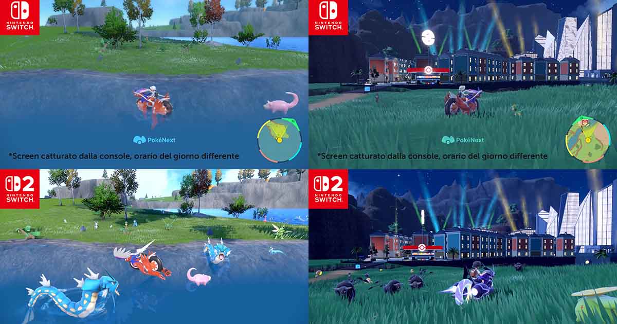 Pokemon Scarlet & Violet เผยเทียบภาพช็อตต่อช็อตบน Switch vs Switch 2