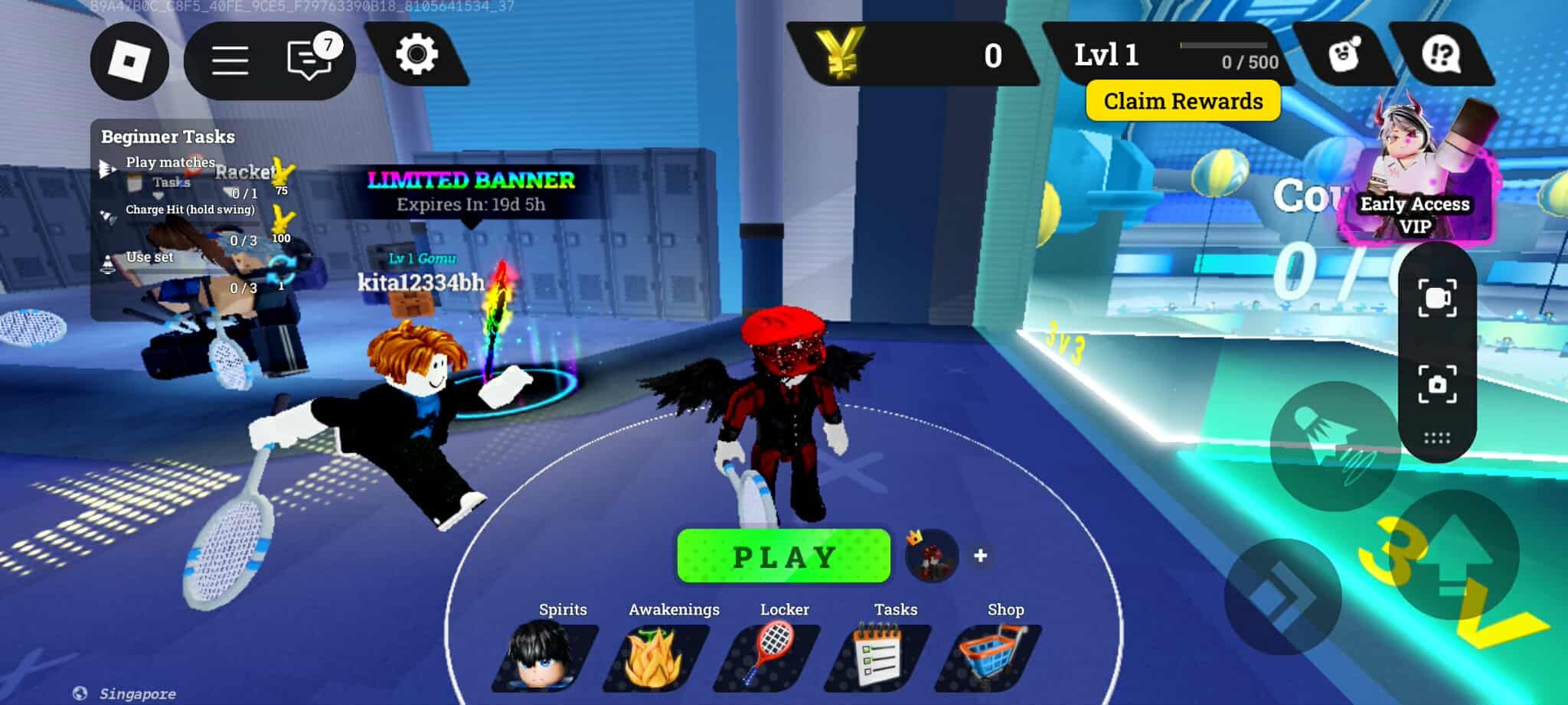 Racket Rivals Lobby