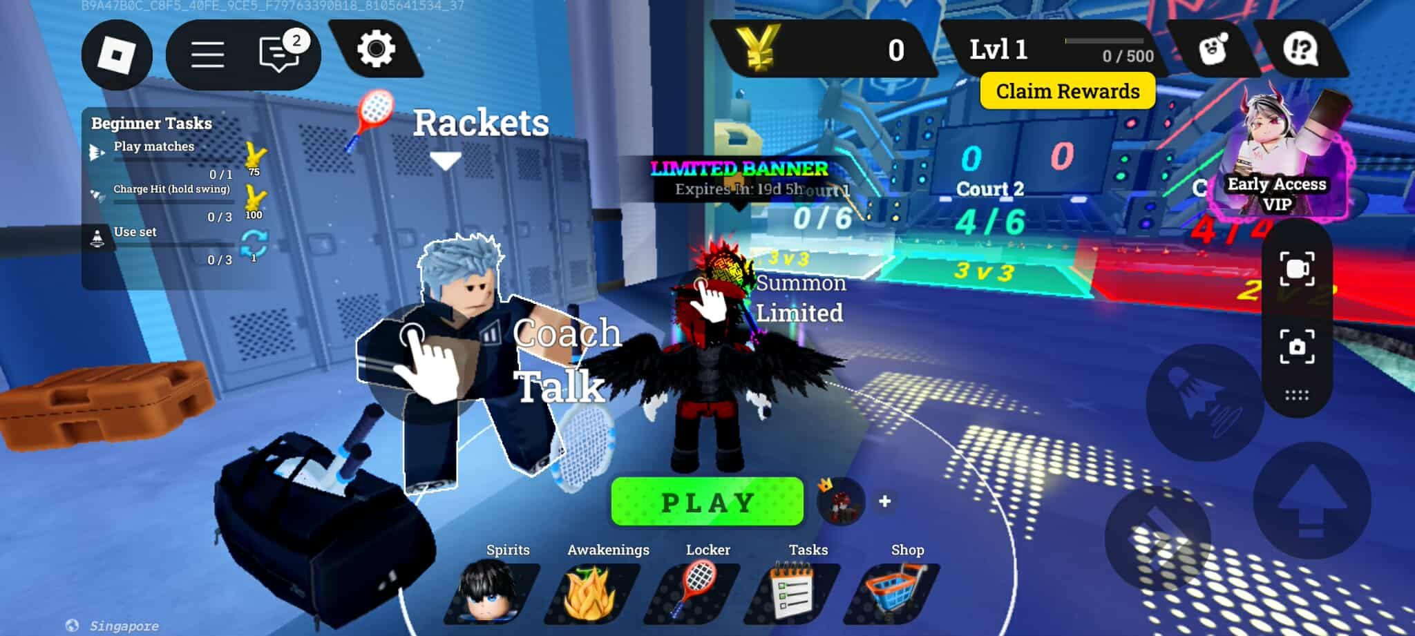 Racket Rivals Lobby