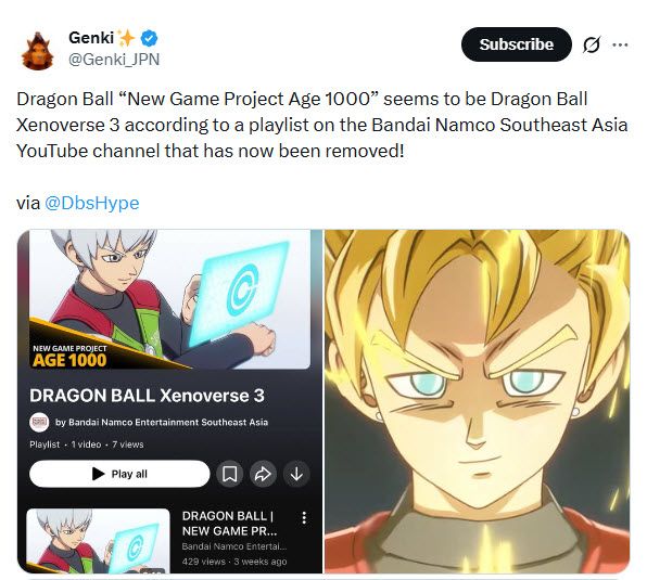 Dragon Ball Xenoverse 3