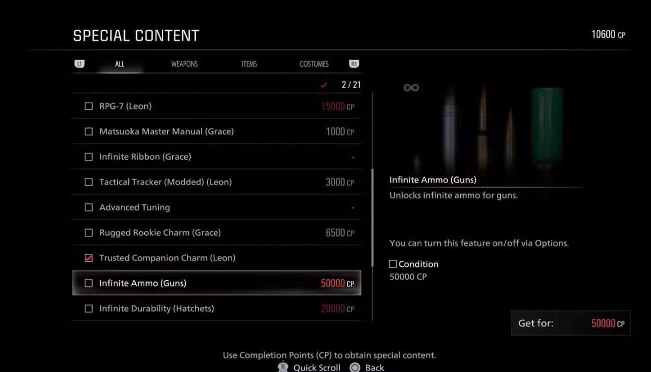 Resident Evil Requiem Infinite Ammo