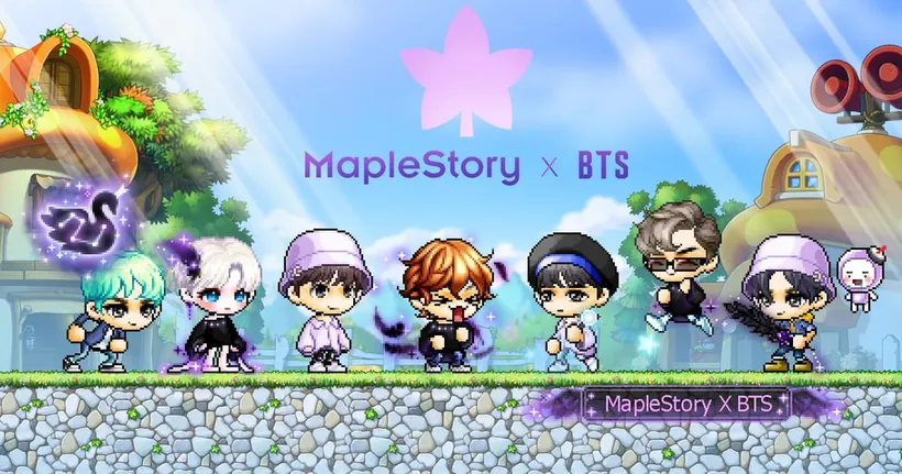 MapleStory M เปิดตัวไอเทมเกม MapleStory ที่ออกแบบโดยวง BTS