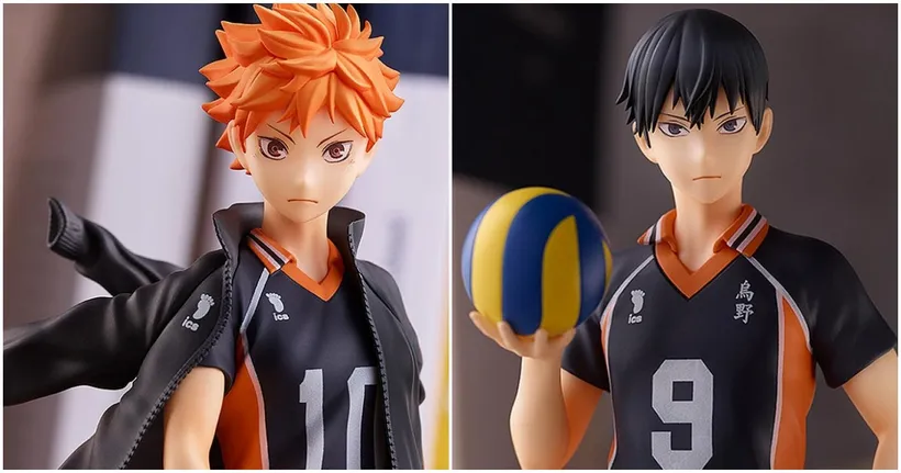 ฟิกเกอร์ Hinata และ Kageyama จาก Haikyuu!! ในซีรีส์ POP UP PARADE