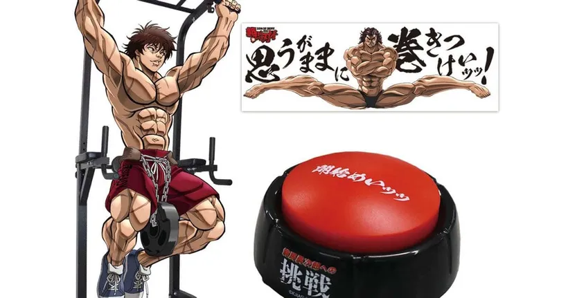 Baki ออกสินค้าปุ่มส่งเสริมการออกกำลังกาย ด้วยเสียงเชียร์ของ Hanma Yujiro