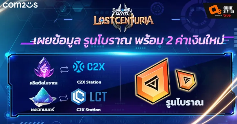 Summoners War: Lost Centuria แนะนำ Ecosystem บน C2X เจาะ ‘2 ค่าเงินใหม่’ และ ระบบ ‘รูนโบราณ’