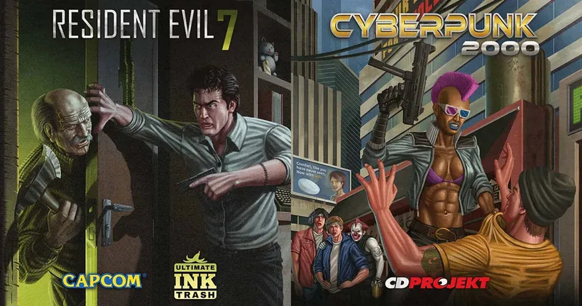 ชมงานวาด Box Art เกมดังในยุคปัจจุบันด้วยลายเส้นสไตล์ Retro ยุค 80-90
