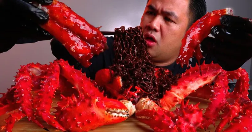 บะหมี่เผ็ด ปูยักษ์อลาสก้าทั้งตัว เผ็ดที่สุดในชีวิต - Bankii