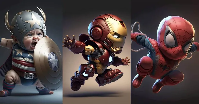 AI วาดรูป Midjourney รังสรรค์งานศิลป์บนสโลแกน Marvel Babies